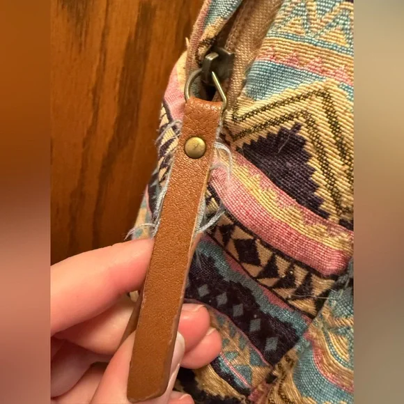 Aztec Patterned Backpack with Multicolor Design - Picture 6 of 7